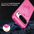 thumbnail image 3 of Decase for Google Pixel 10 /10 Pro Case, Magnetic Invisible Ring Stand Compatible with MagSafe Accessory Drop Protection Slim Frosted Translucent Back Shockproof Protective Cover, Rose, 3 of 8