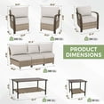 thumbnail image 5 of EAGLE PEAK Coastal Vista 9PCS Patio Furniture Set All-Weather Wicker Outdoor Sectional Sofa with Chairs and Coffe Table and Side Table, Patio Conversation Set for Backyard, Beige Cushion, 5 of 8