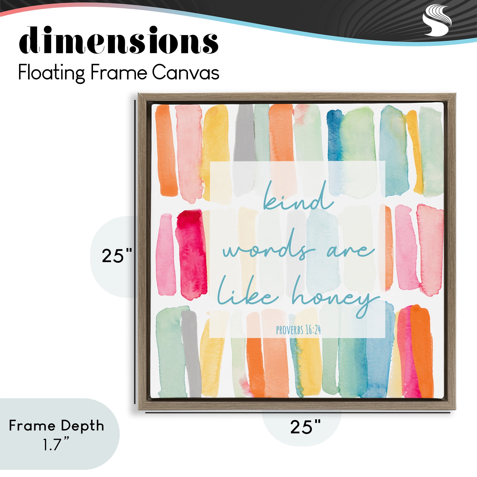 Stupell Industries Kind Words Are Like Honey Brown Framed Floater Canvas Wall Art, design by Lanie Loreth