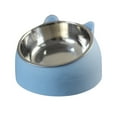 thumbnail image 2 of Pet Feeder Raised Container Anti Slip Pet Supplies Stainless Steel Tilted Elevated Food Feeder Drinking Cat Dog Bowl for Puppy Indoor Cats , Blue, 2 of 10