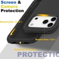 thumbnail image 6 of iPhone 17 Pro / iPhone 18 Pro Case Cover 3 Layer Rugged / Heavy Duty / Shockproof 6.3" Black, 6 of 6