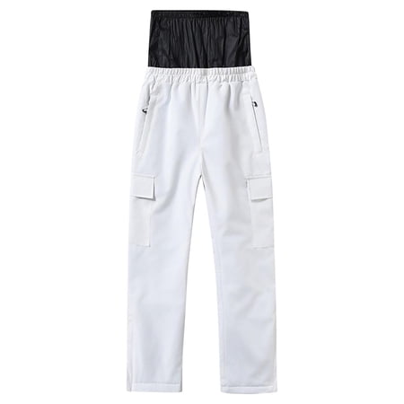 Kids Snow Ski Pants Waterproof Warm Winter Hiking Pants for Boys Girls Snowboard Pants with Zip Pockets Solid Color Ski Pants For Outdoor Windproof Thick Unisex Pants for 8-16Years