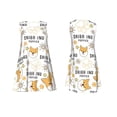 thumbnail image 3 of PAYOHTO Women's Sleeveless Dress Shiba Inu Dog Breed Collection Summer Dress Casual Floral Print Round Neck A Line Beach Short Sundress​ with Pockets​, 3 of 8