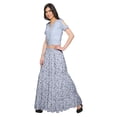 thumbnail image 2 of Moomaya Printed Rayon Cold Shoulder Crop Top And Skirt Ethnic Set For Women, 2 of 6