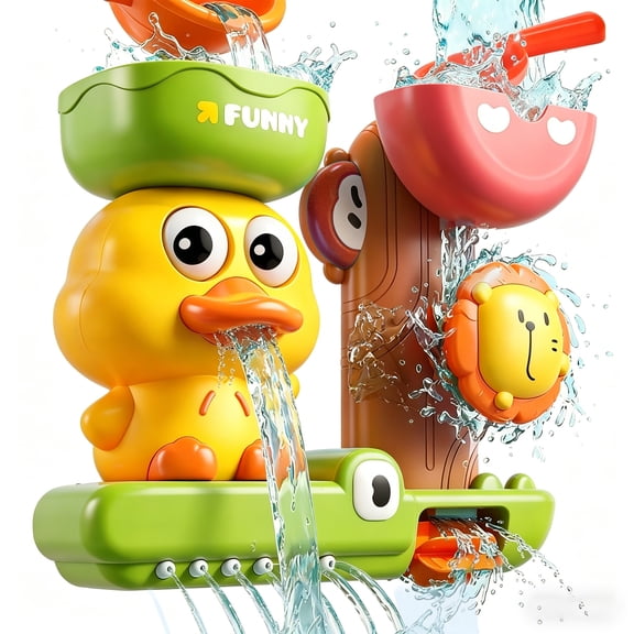 FVLOENG Baby Bath Toys for Kids Toddlers 1-3 Age-Bathtub Toy 1 2 3 Year Old Girl Boy,Preschool New Born Baby Bathtub Water Infant Toys,Durable Interactive Multicolor Infant Toy,3 Strong Suction Cups