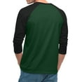 thumbnail image 4 of Resicozy Men's 3/4 Sleeve Shirts Crew Neck Casual Fashion Soft Vintage Workout Athletic Classic Fitted Tee Shirts Dark Green XL, 4 of 7