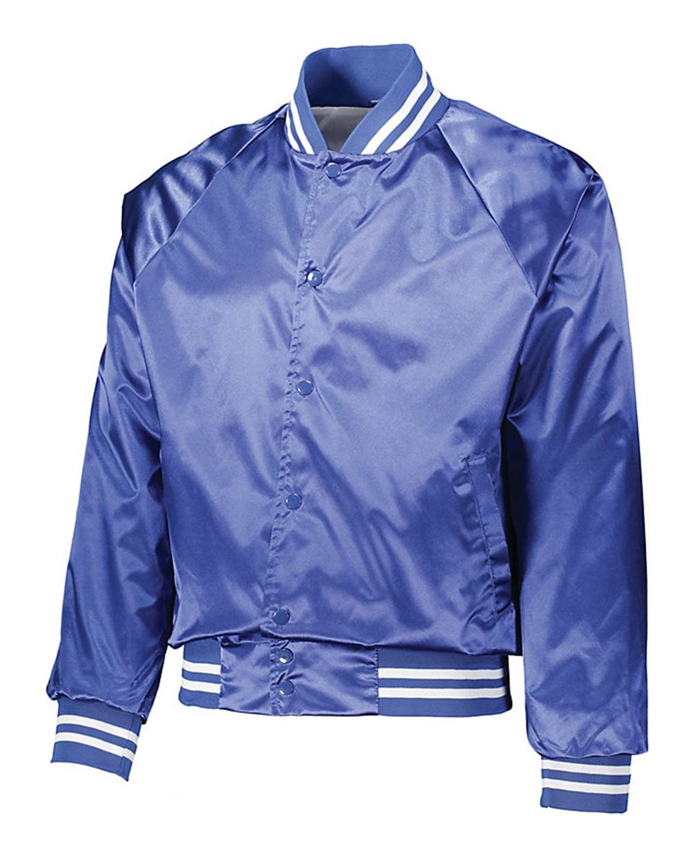 Augusta Sportswear Augusta Satin Baseball Jacket/Striped Trim, Navy/White,  Small : : Clothing, Shoes & Accessories