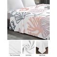 thumbnail image 6 of Coastal Ocean King Size Flat Sheet, Wrinkleproof & Fadeproof Cooling Flat Bed Sheet Only, Green Pink Coral Starfish Seahorse Shell Breathable Soft Bedding Top Sheets 105 x 98 Inches, 6 of 8