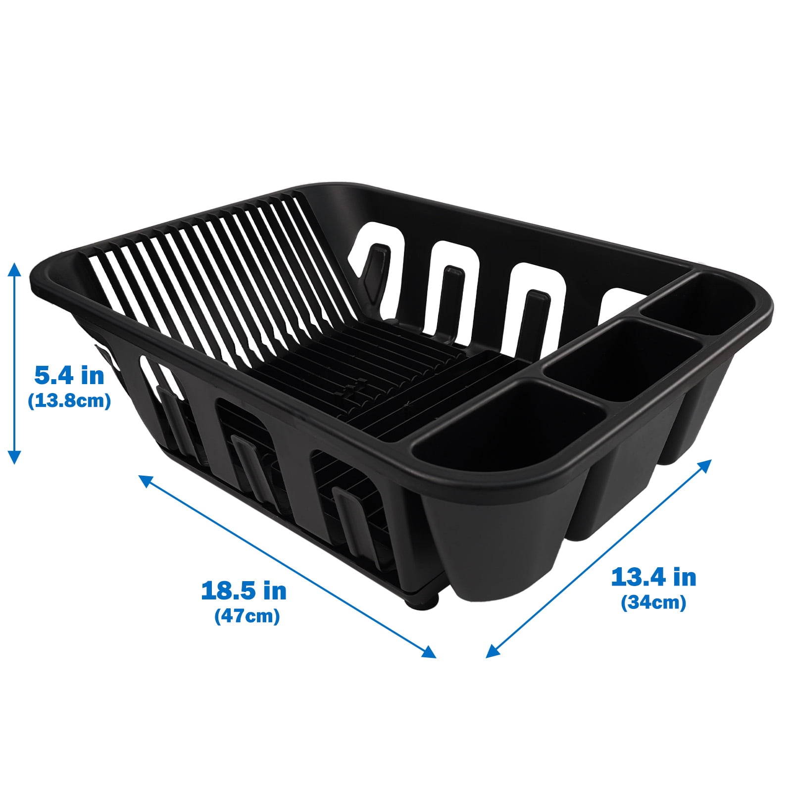Koomade 2 Pack Dish Drainer, Large Capacity Sink Organization for Kitchen, Countertop Dish Drainer Rack for Plates, Cups, Black