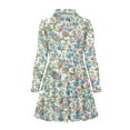 thumbnail image 4 of DISNIMO Hummingbird Dress Kids Floral Long Sleeve Dress Kids Girls School Dresses Size 4-5 Year-Old Dresses with Collars for Girls Dresses with Button Front Girl Midi Dress Fall Skater Dress Girls, 4 of 7