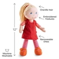 thumbnail image 6 of HABA 12" Soft Baby Doll Annelie with Blonde Hair, Embroidered Face, Removable Red Dress and Matching Hairband - Washable Toddler Doll for 18 Months+, 6 of 6
