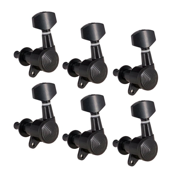 Paquete de 6 clavijas de afinación con bloqueo para cuerdas de guitarra, clavijas de afinación para afinador de guitarra 6L Negro