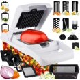 thumbnail image 1 of Cortador de verduras 22 en 1,Picadora de verduras con 12 cuchillas de acero inoxidable,Multifuncional Vegetable Slicer Cutter,Material de calidad alimentaria,para frutas verduras y ensaladas, 1 of 4