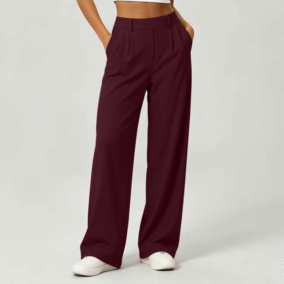Ynynloco Wide Leg Pants Woman Pull on Stretchy Work Palazzo Dress Pants High Waisted Business Casual Slacks Trousers