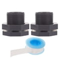 thumbnail image 2 of 2pcs PVC Bulkhead Fitting 3/4 Inch Pipe Connector for Rain Barrels Water Tanks, 2 of 9