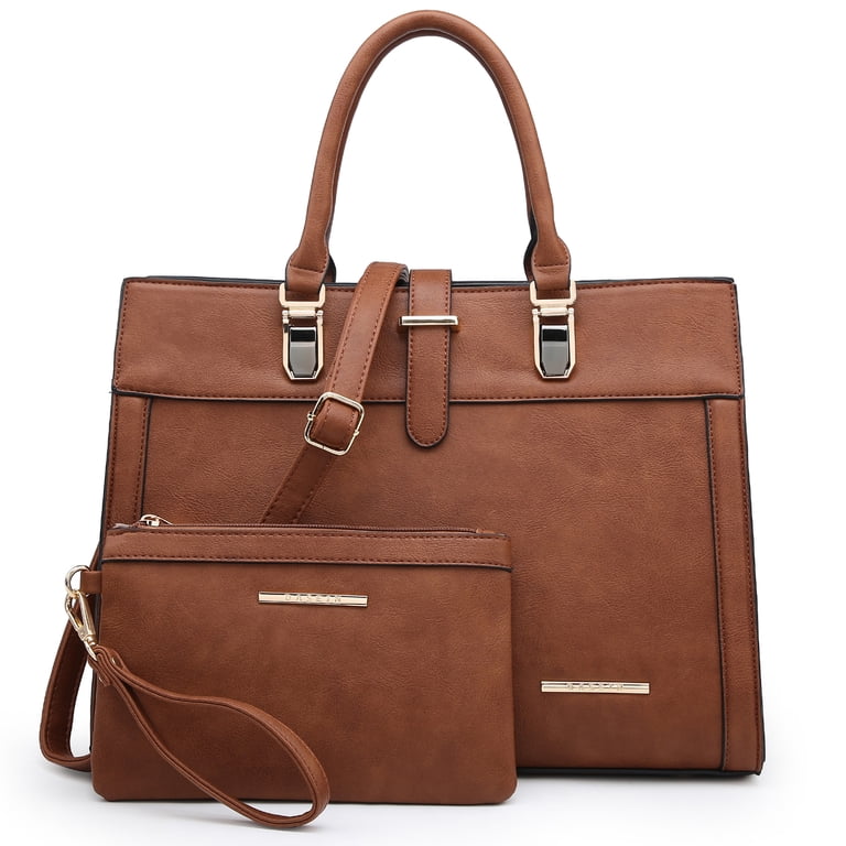 Dasein Flap-Over Belt Satchel with Wristlet, Brown photo 8