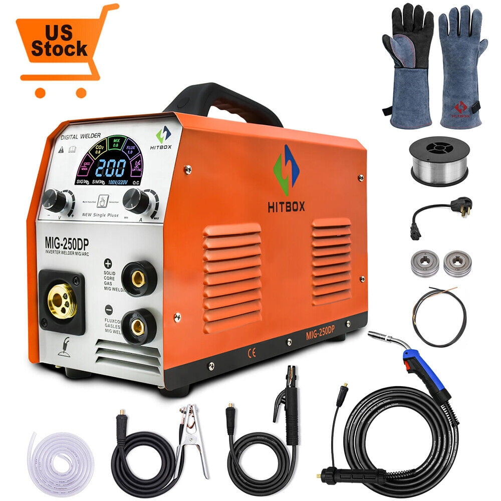 Aluminum MIG Welder Gas/Gasless IGBT Inverter ARC Stick Lift TIG