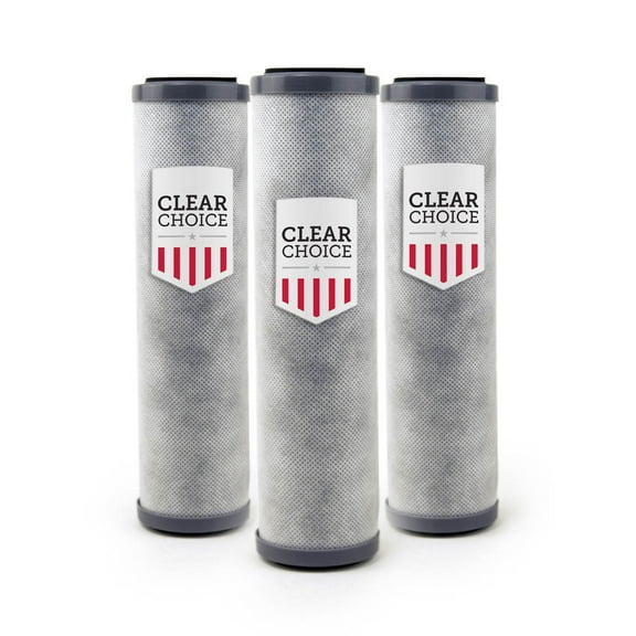 ClearChoice 10" Slimline Carbon Block Cartridge for PFOA/PFOS, VOCs, 3-Pack