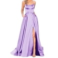 thumbnail image 1 of LUXUR Robe Longue Femme Col Rond Maxi Robes Sans Manches Robe de Bal Décontractée Bretelles Spaghetti Violet S, 1 of 2
