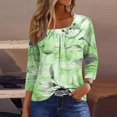 thumbnail image 1 of Fiudx Ofertas Flash Del Día Blusa de Manga 3/4 a La Moda para Mujer, Camiseta Estampada, Top Informal, 1 of 5