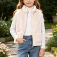 thumbnail image 5 of NAISIBABY Girls Fleece Vest,Zip-Up Mock Neck Stand Collar Sleeveless Jacket Warm Outerwear with Pockets Size 12, 5 of 8