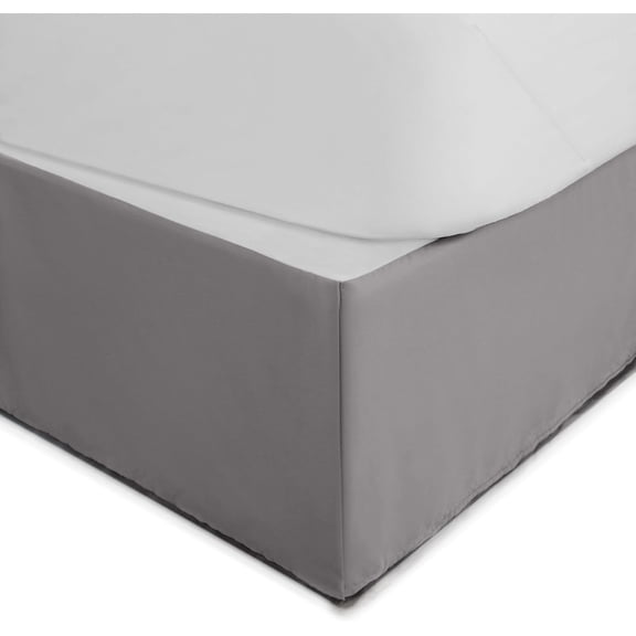 Queen Size 21” Bed Skirt | Pleated Bed Skirt | Easy Fit Bed Skirts | Microfiber Bed Skirt | 21 Inch Drop | Hotel Quality Bedskirt | Gray