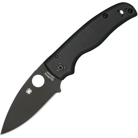 Spyderco Shaman Folding Knife 3.58" S30V Black Plain Blade, Matte Black G10 Handles, Compression Lock - C229GPBK