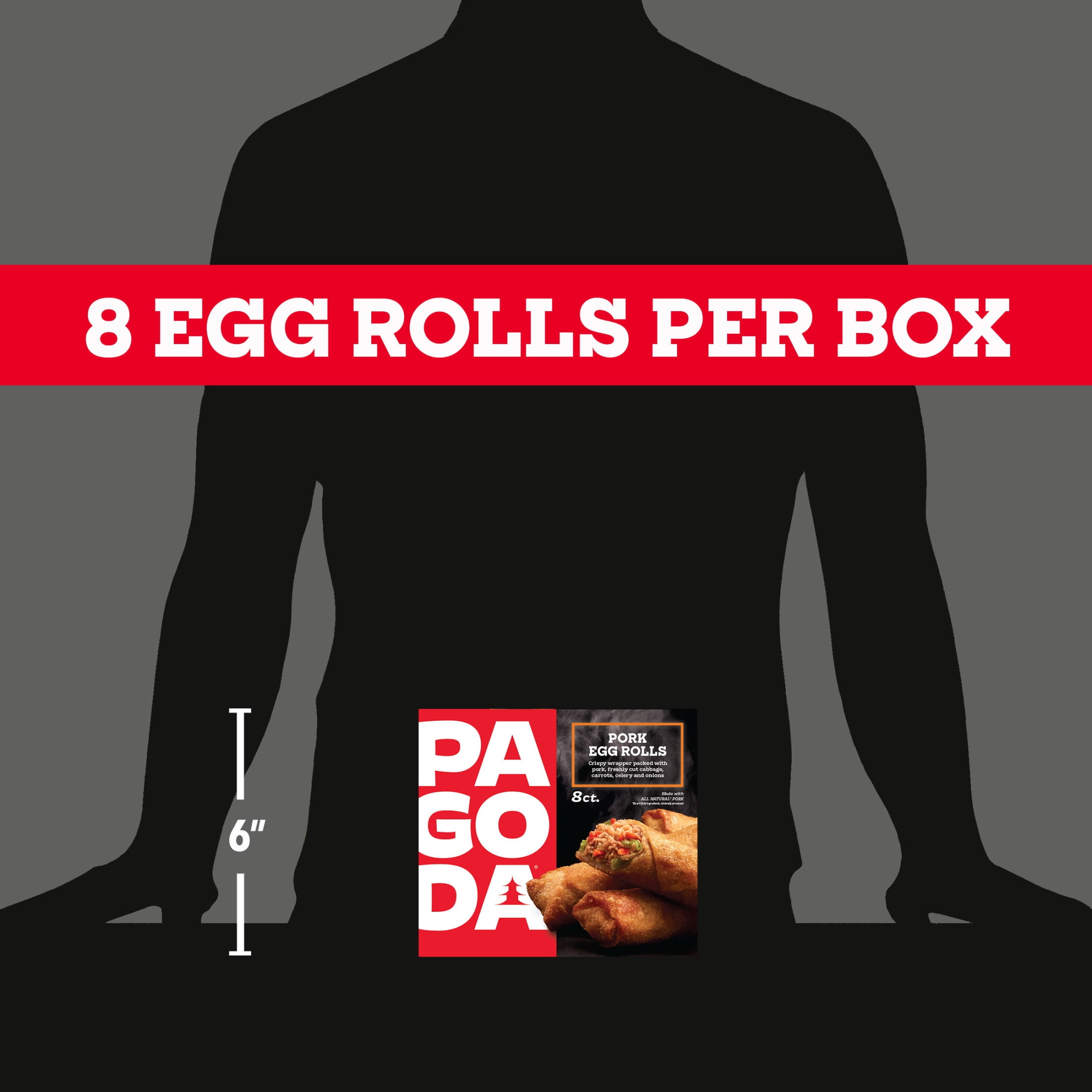 Pagoda Frozen Crunchy Crispy Pork Egg Rolls, 22.0 oz