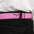 thumbnail image 4 of GM General Motors Belt, Seatbelt Buckle Belt, C6 Logo Repeat Pink Black, 30 to 44 Inches, 4 of 9