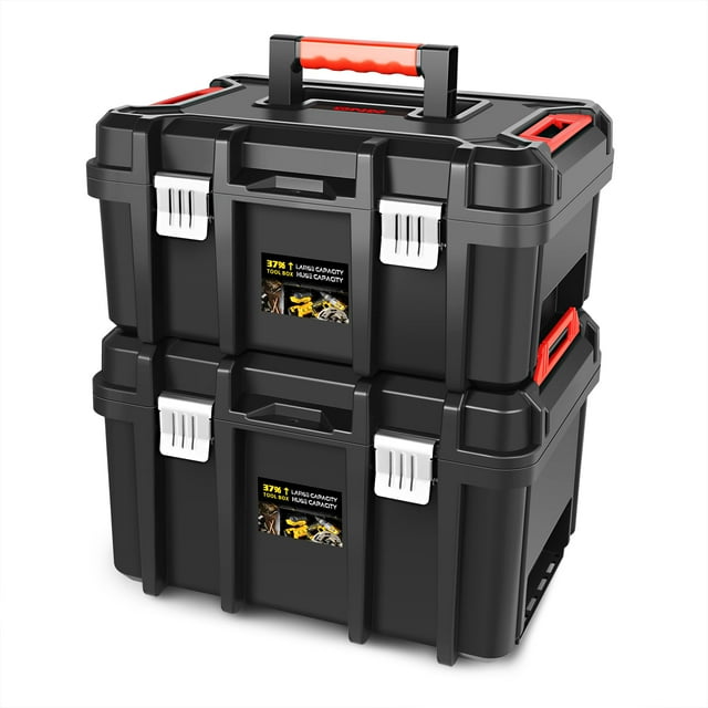 Set de cajas de herramientas DNA MOTORING, organizador portátil con cerradura