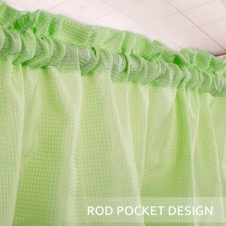 24 Inch Tier Curtains For Kitchen Waffle Woven Textured Rod