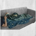 thumbnail image 6 of Astronaut Soft Flannel Fleece Throw Blanket, Amazed Astronaut Giant Surprised Eye Stars Wonders of the Universe, Cozy Plush for Indoor and Outdoor Use, 50" x 60", Dark Blue Teal, by Ambesonne, 6 of 6