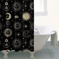 thumbnail image 4 of Black Gold Sun Moon Eye Star Pattern Shower Curtain 36"x72" ,Bathroom Decorative Shower Curtains Set with 12 Hooks,Modern Waterproof Washable Shower Curtain, 4 of 6