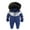 F-426Navy, variant on ZHOGXU Big Girls Boys Hooded Jumpsuit Long Sleeve Color Block Zipper Plush Warm Thickened Comfortable Romper Snowsuit For Autumn Winter Daily Wear Beige 1-3 Months