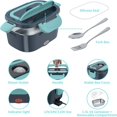 thumbnail image 4 of Electric Lunch Box 60W Food Warmer Heater 12V 24V 110V Faster Heated Lunch Box for Car/Truck/Home Portable Heating Boxes with 1.5L 306 SS Container Fork & Spoon, 4 of 7