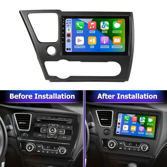 Woudy Android Car Radio for Honda Civic 2013-2015, 9'' Touchscreen Car Stereo with Carplay Android Auto Mirror Link GPS Navigation Bluetooth SWC 2 32G