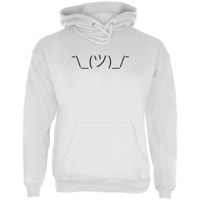 Amusant Emojicon Haussement d'Épaules Blanc Adulte Sweat à Capuche