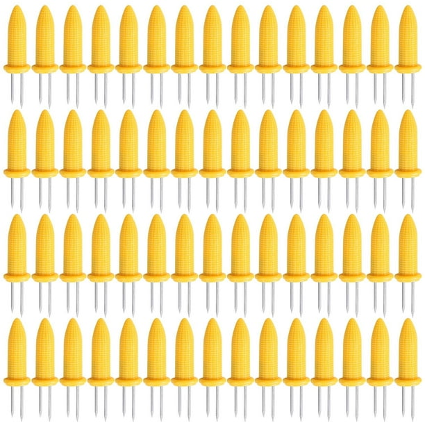 60 PCS Corn Holders, Funny Stainless Steel Corn Holders for Corn On The
