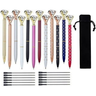 Oddmoal 12pcs Diamond Pens Cute Unique Metal Bling Crystal Diamond Pens  with Black Ink Office Supplie Gifts Pens for Christmas(12 Colors - 12 Pens)?
