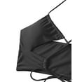 thumbnail image 5 of Liacowi Women Sexy Swimsuit Set Solid Color Padded Bandage Hollow Halterneck Bikini Bra with High Waist Shorts Beachwear, 5 of 6