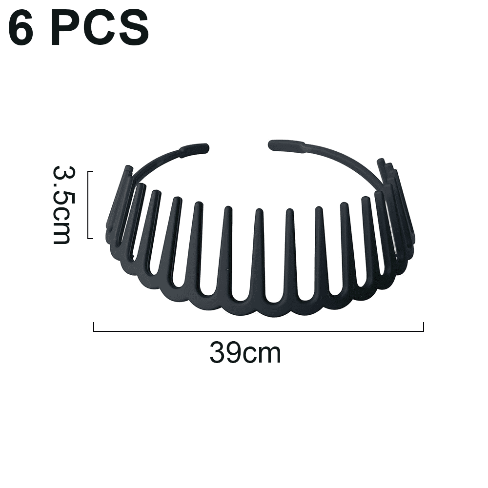 6 Pieces Zigzag Shark Tooth Hair Comb Headbands Wrapped Cloth Hard Hairbands Wave Shape Plastic Hair Band Hair Accessory shape3