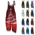 thumbnail image 3 of Resicozy Ugly Christmas Linen Jumpsuits for Women 2025 Plus Size Overalls Xmas Print Jumpsuit Rompers Dressy Outfits Pants Army Green 5XL, 3 of 3