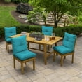 thumbnail image 3 of ARDEN Outdoor Plush Modern Tufted Blowfill Dining Chair Cushion, 21 x 40, Water Repellent, Fade Resistant, Tufted Cushion for Dining and Bistro Chairs 21 x 40, Lake Blue Leala, 3 of 8