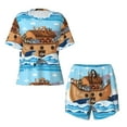 thumbnail image 4 of Naloa Animals on Noah's Ark Women's Short-Sleeved Pajama Set, Loungewear, Summer pajamas, Breathable Cozy - XX-Large, 4 of 9