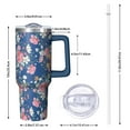 thumbnail image 2 of OBREWU Pioneer Flower Tumbler with Handle and Lid,Pioneer Flower 40oz Double Wall Vacuum Insulated Tumbler,Cups Gift for Women and Men, 2 of 7