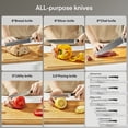 thumbnail image 5 of FOHERE Knife Set, 360° Rotatable Knife Holder with Phone Stand, 6-Pieces High Carbon Stainless Steel Knife Set, Built-In Sharpener, 5 of 11