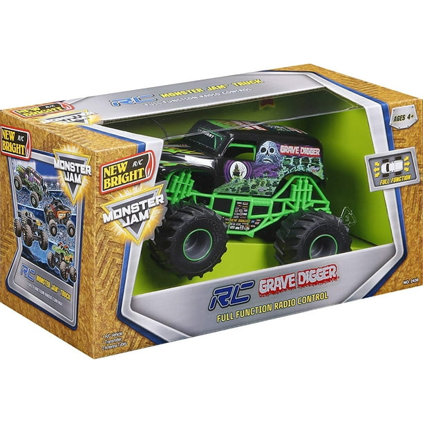 New Bright 2430 Monster Jam Grave Digger RC Truck, 1:24 (7-Inch) Scale - Walmart.com - Walmart.com