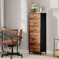 thumbnail image 4 of Eunos 6 Dresser with Fabric Chest of Drawers, Tall Nightstand for Bedroom Living Room, Wood Grain Print, 4 of 7