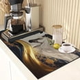 thumbnail image 5 of Golden Painting Horses Coffee Mat for Countertops, Marble Abstract Dish Drying Mat 2 Pcs for Kitchen Coffee Bar Accessories Fit Under Coffee Maker Espresso Machine Dish Rack Hide Stain Rubber, 5 of 6