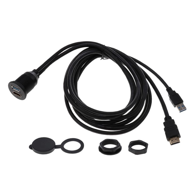 USB 3.0 HDMI a HDMI Cable de Extensión Línea Montaje Empotrado para Coches Auto (1 Metro / 2 Metros) Soledad Extensión USB HDMI a HDMI